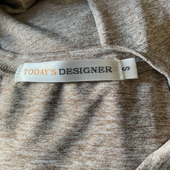 Todays Designer Tshirt Womens Small Floral Beaded Stretch Bling Gray Blue - Picture 4 of 10